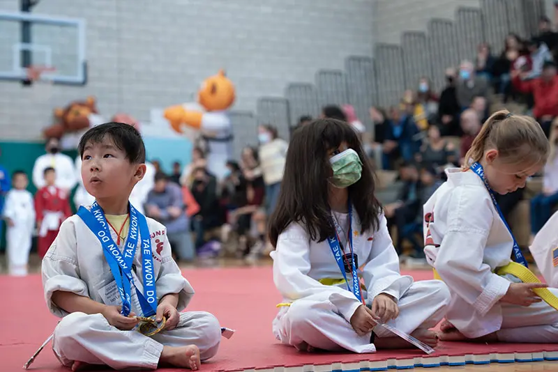 Preschool martial arts students at Sunrise Taekwondo